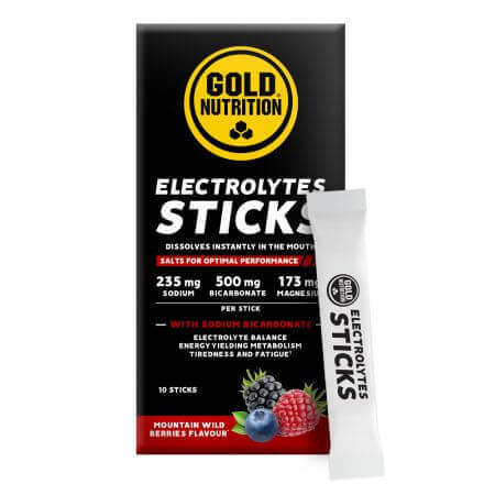 Isotonisches Getränk mit Beerengeschmack Elektrolyte, 10 Sticks, Gold Nutrition