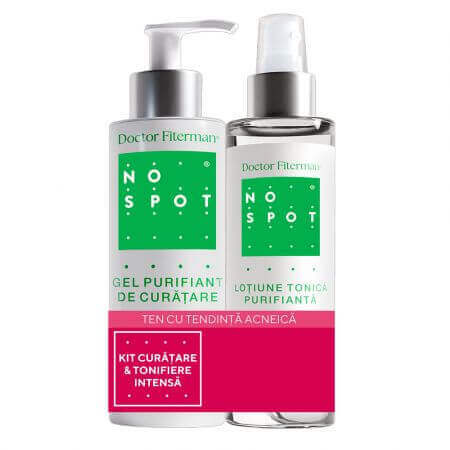 Confezione gel detergente purificante No Spot 200 ml + Lozione tonica purificante No Spot 250 ml Doctor Fiterman