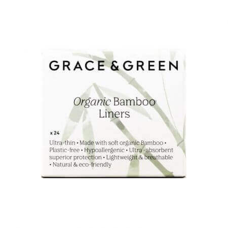 Salvaslip in bambù biologico, 24 pezzi, Grace e Green