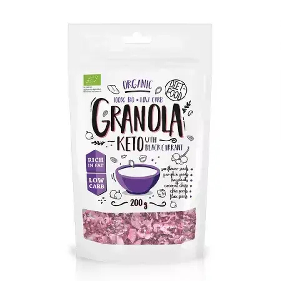 Keto Granola Bio con ribes nero, 200 g, Diet Food