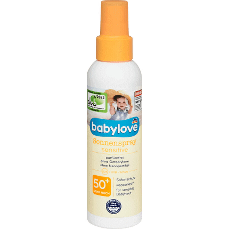 Babylove Spray protezione solare per pelli sensibili SPF 50+, 150 ml, 150 ml