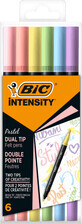 Pennarelli BIC con due punte in colori pastello, 6 pz