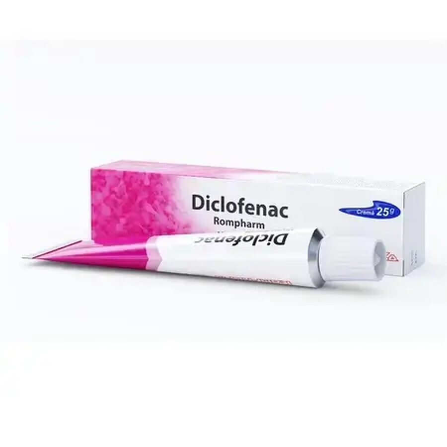 Diclofenac Rompharm, 10 mg/g crema, 25 g, Rompharm