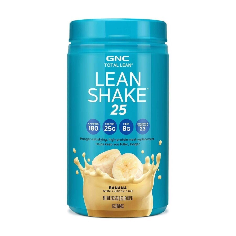 Gnc Total Lean Lean Shake 25, Protein Shake, Banana Flavored, 832 G