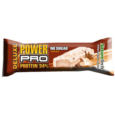 Barretta energizzante senza zucchero con il 34% di proteine ​​e mocca Power Pro Deluxe, 80 g, Nature Tech