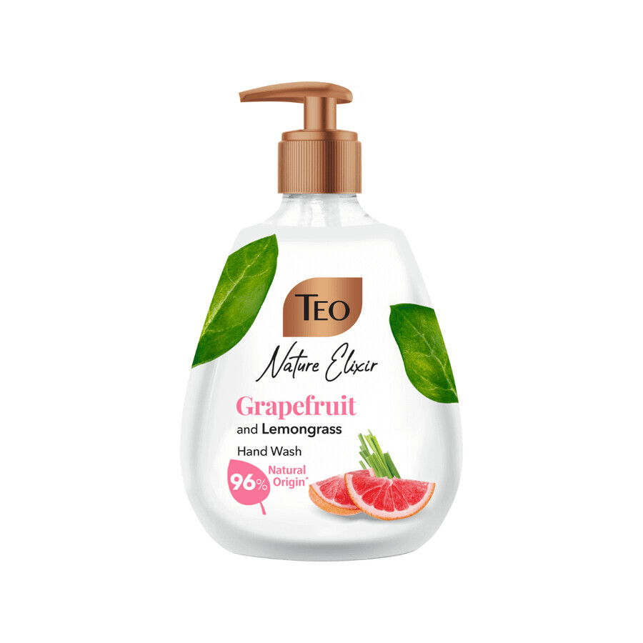 Liquid Soap Pink Grapefruit and Lemongrass Nature Elixir, 300 ml, Teo