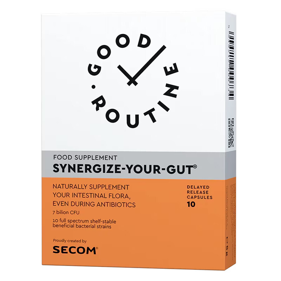 Synergize Your Gut Good Routine, 10 capsule vegetali, Secom