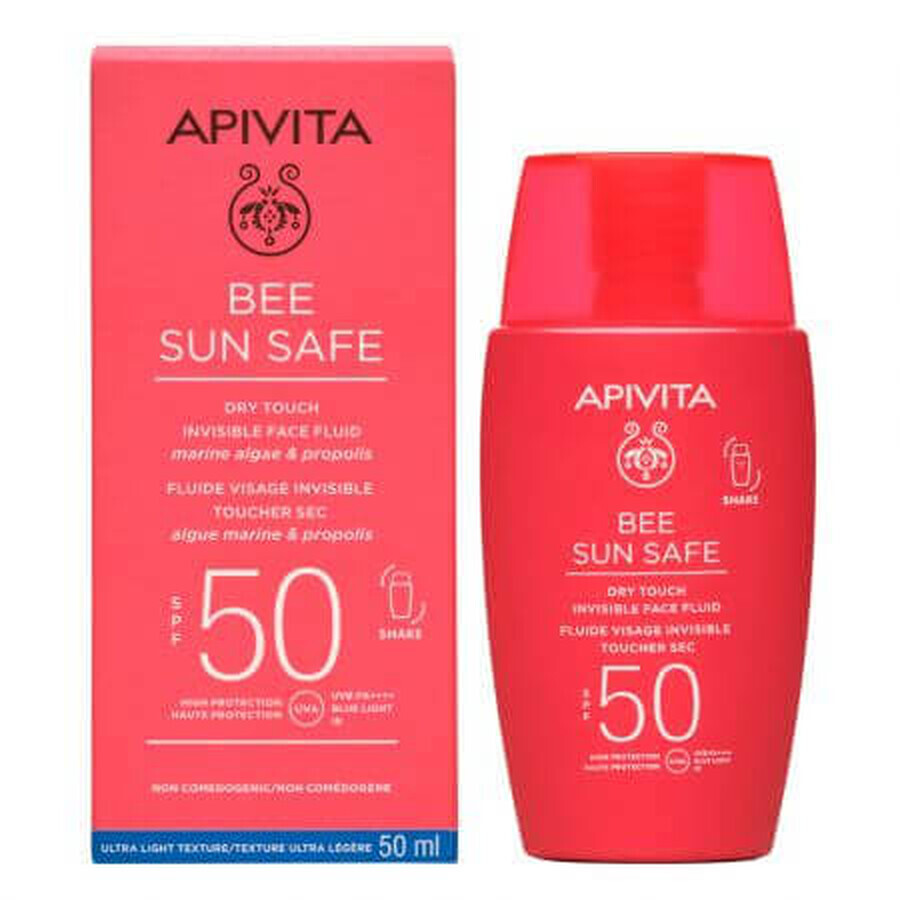 Bee Sun Safe Crema fluida de protección solar SPF50, 50 ml, Apivita