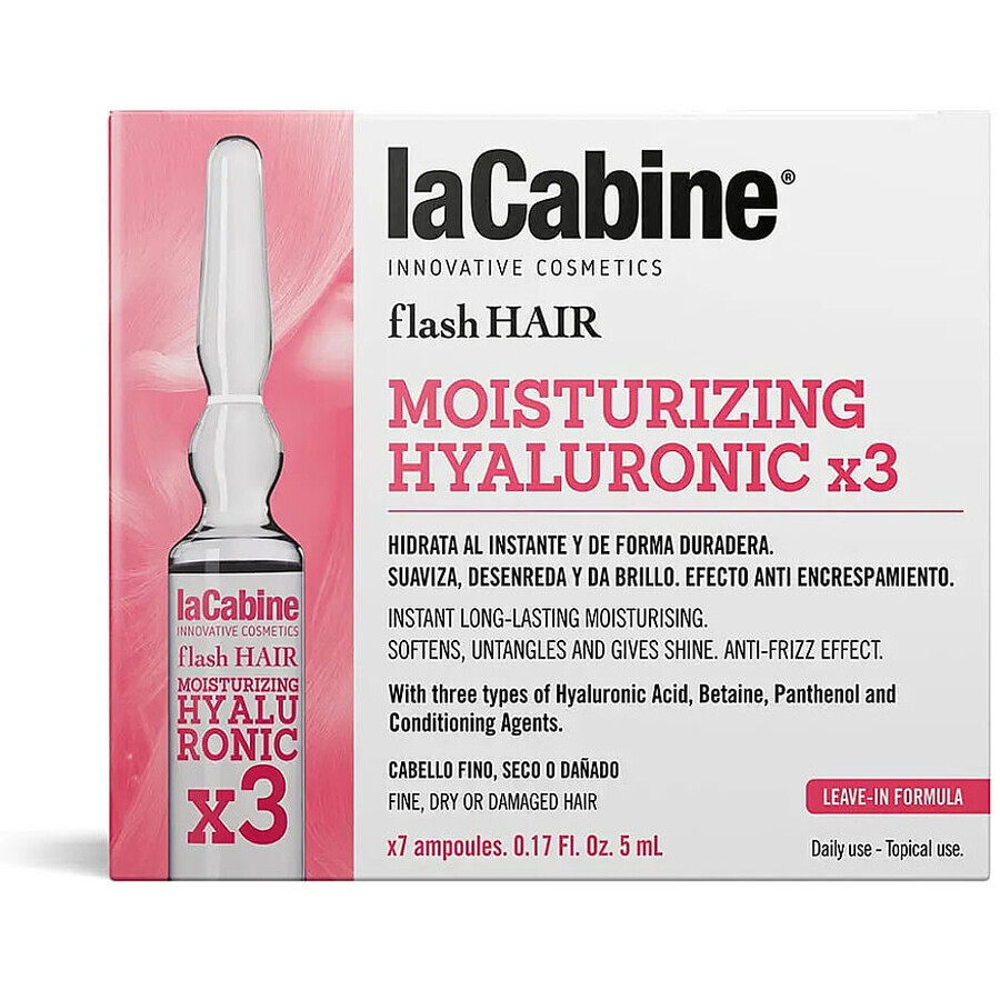 Flash Hair Moisture Hyaluronic Vial, 7 Fläschchen x 5 ml, La Cabine