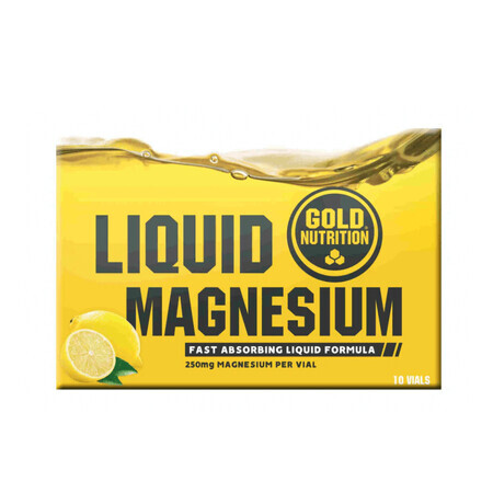 Flüssiges Magnesium, 250 mg, 10 Fläschchen, GoldNutrition