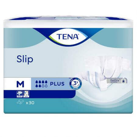 Adult Diapers Slip Plus, Medium, 30 pieces, Tena