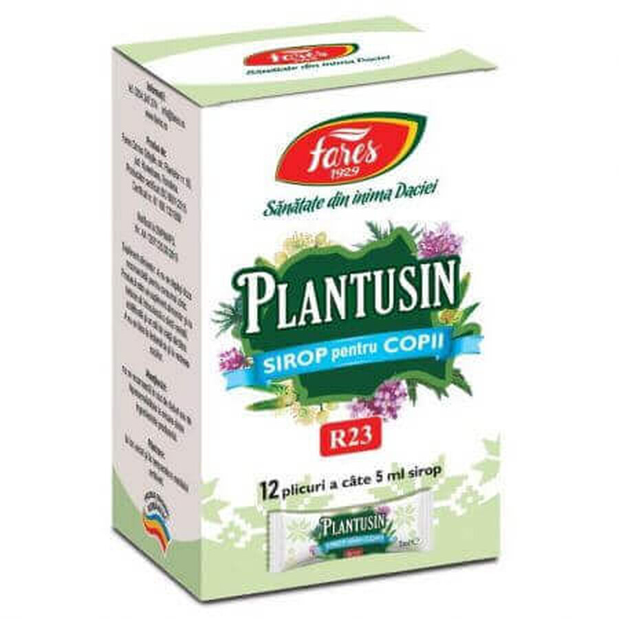 Plantusin cough syrup for children, 12 sachets, Fares