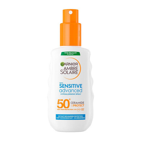 Sensitive Advanced Ambre Solaire Spray corpo adulti, SPF 50+, 150 ml, Garnier