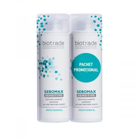 Confezione Confezione Sebomax Sensitive Shampoo per cuoio capelluto sensibile, 200 + 200 ml, Biotrade