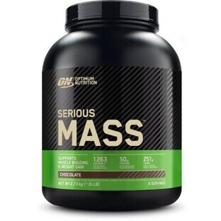 Polvere proteica Serious Mass Gainer, Cioccolato, 2730 g, Optimum Nutrition