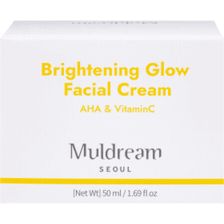 Muldream Crema illuminante per ragazze con AHA e Vitamina C, 50 ml