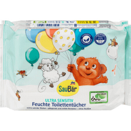 SauBär Sensitive Wet Toilet Tissue, 120 pcs