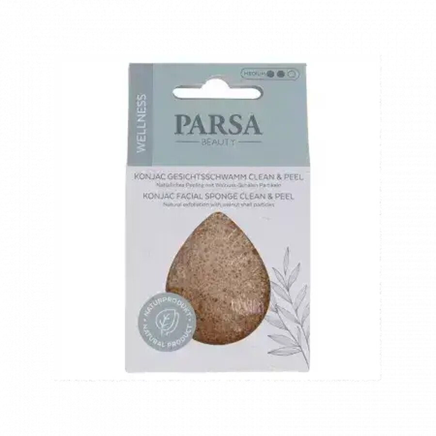 Konjac face sponge for cleaning and exfoliation, 1 piece, Parsa