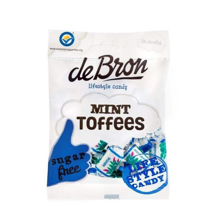 Mint-flavoured soft caramels, 90 g, Debron