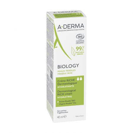 A-Derma Biology Crema Hidratante Rica, 40 ml