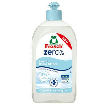 Lozione detersivo per piatti Zero% Sensitive, 500 ml, Frosch