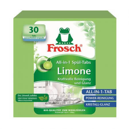 Detersivo per lavastoviglie alla calce All in One, 30 compresse, Frosch