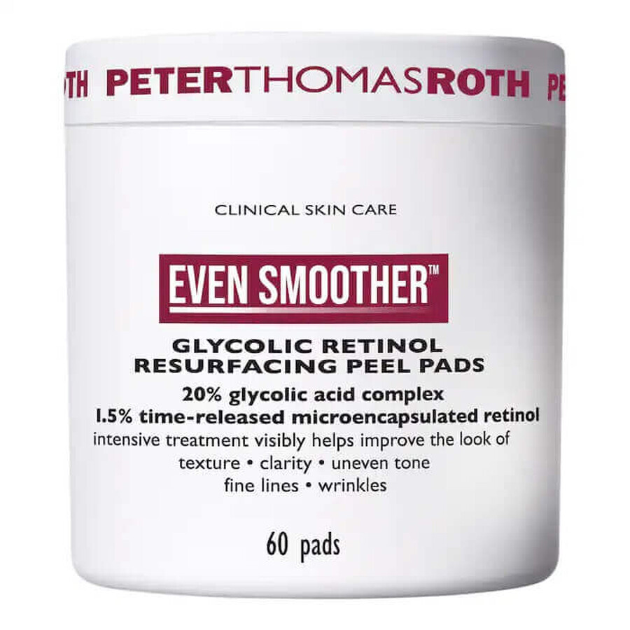 Even Smoother Glycolic Retinol Resurfacing Peel Pads, 60 pieces, Peter Thomas Roth