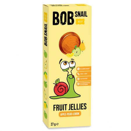 Gelatina al naturale di mele, pere e limone, 27 g, Bob Snail