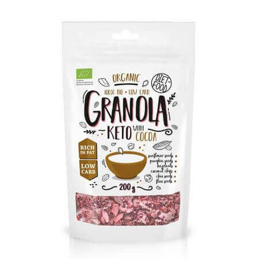 Keto Granola Bio con Cacao, 200 g, Diet Food