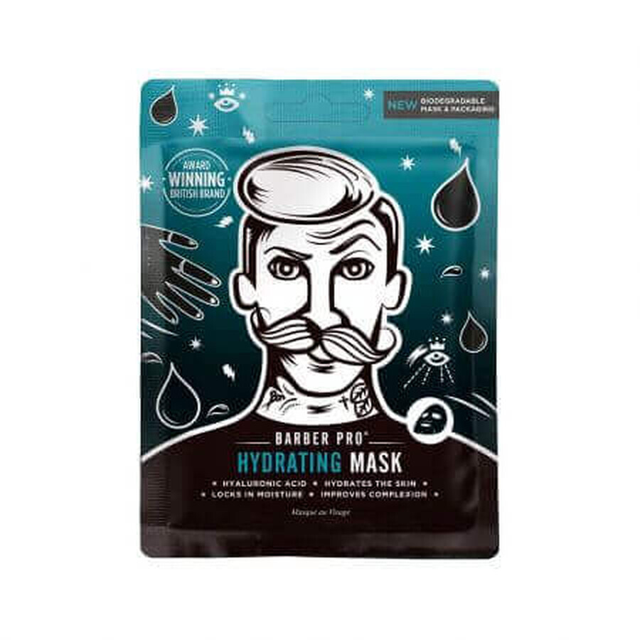 Maschera uomo idratante all'acido ialuronico, 30 g, BarberPro