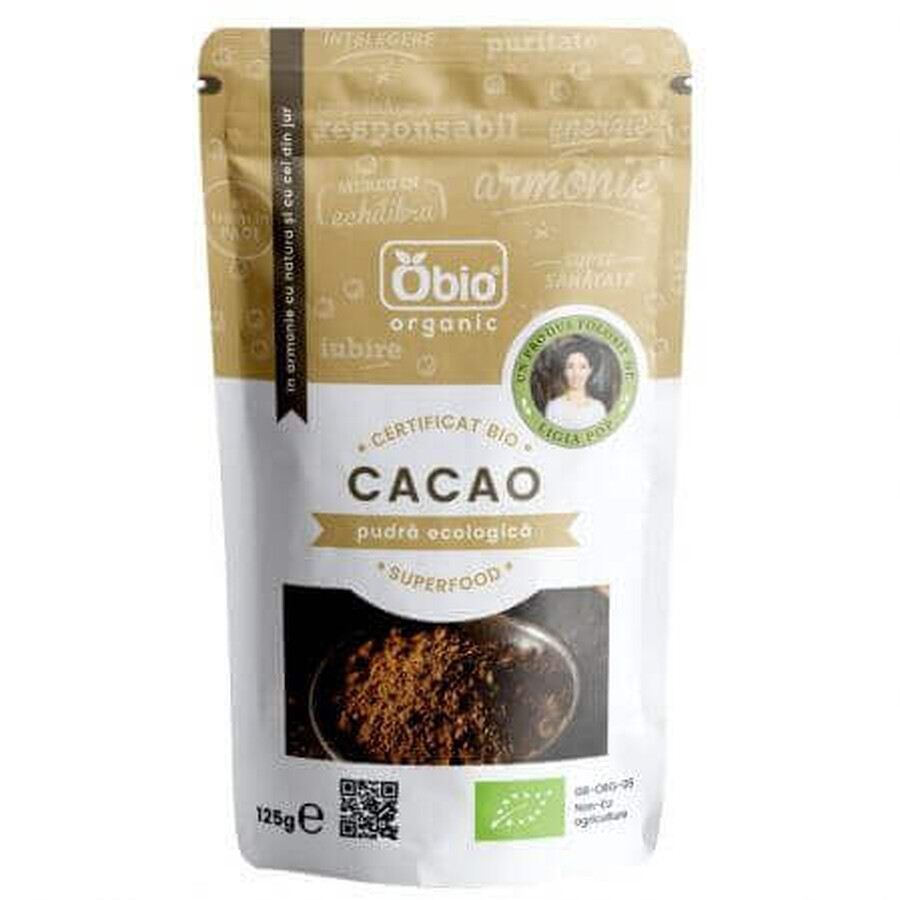 Raw organic cocoa powder, 125 g, Obio