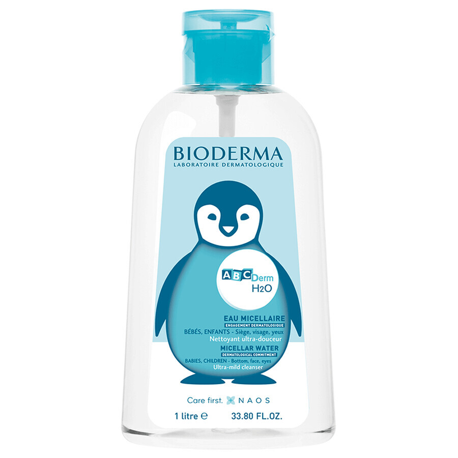 ABCDerm H2O soluzione micellare con pompa inversa, 1L, Bioderma