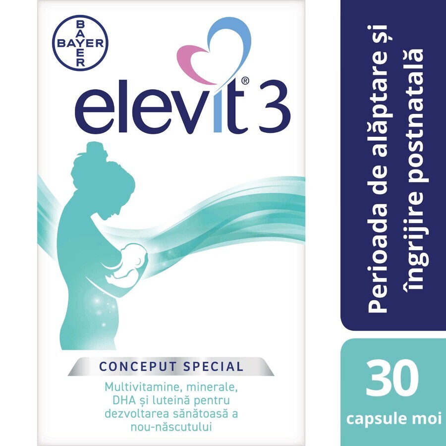 Elevit 3, Multivitaminici per il periodo postpartum e allattamento, 30 capsule, Bayer recensioni