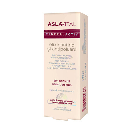 Anti-wrinkle and anti-pollution elixir Aslavital, 15 ml, Farmec