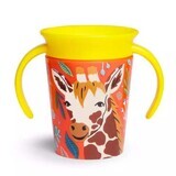 Miracle 360 Wildlove-trainingsbeker met handvaten, +6 maanden, Giraffe, 177 ml, Munchkin