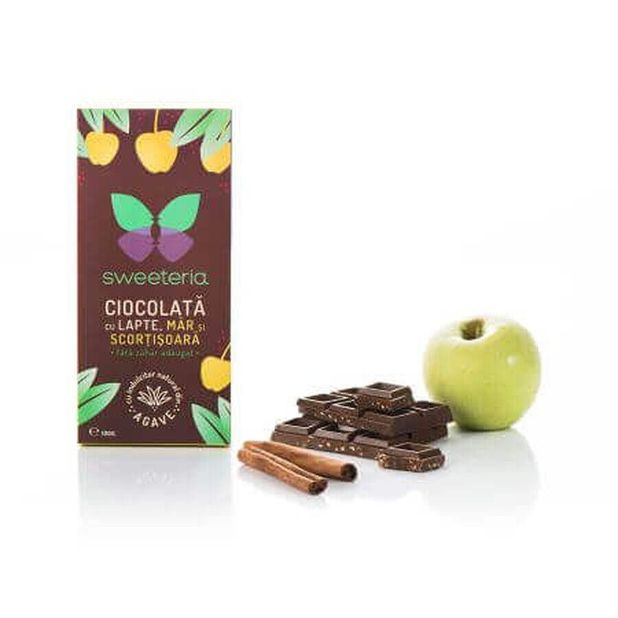 Chocolate con leche, manzana y canela, 100 gr, Sweeteria