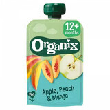 Organic apple, peach and mango puree, +12 months, 100 g, Organix