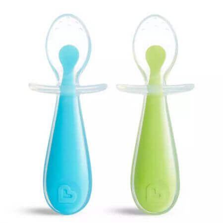 Lot de 2 cuillères pour bébé Gentle Scoop, bleu/vert, Munchkin