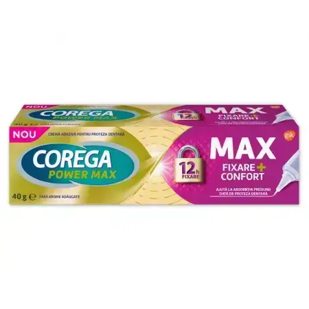 Crema adesiva per protesi Corega Power Max Fixation+Comfort, 40 g, Gsk