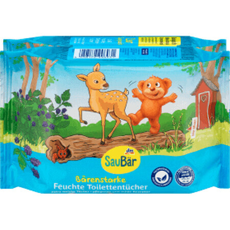 SauBär Wet Toilet Tissue Berry, 120 Sheets