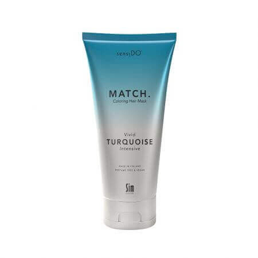 Vivid Turquoise Maschera per capelli colorante intensiva, 200ml, Sensido Match