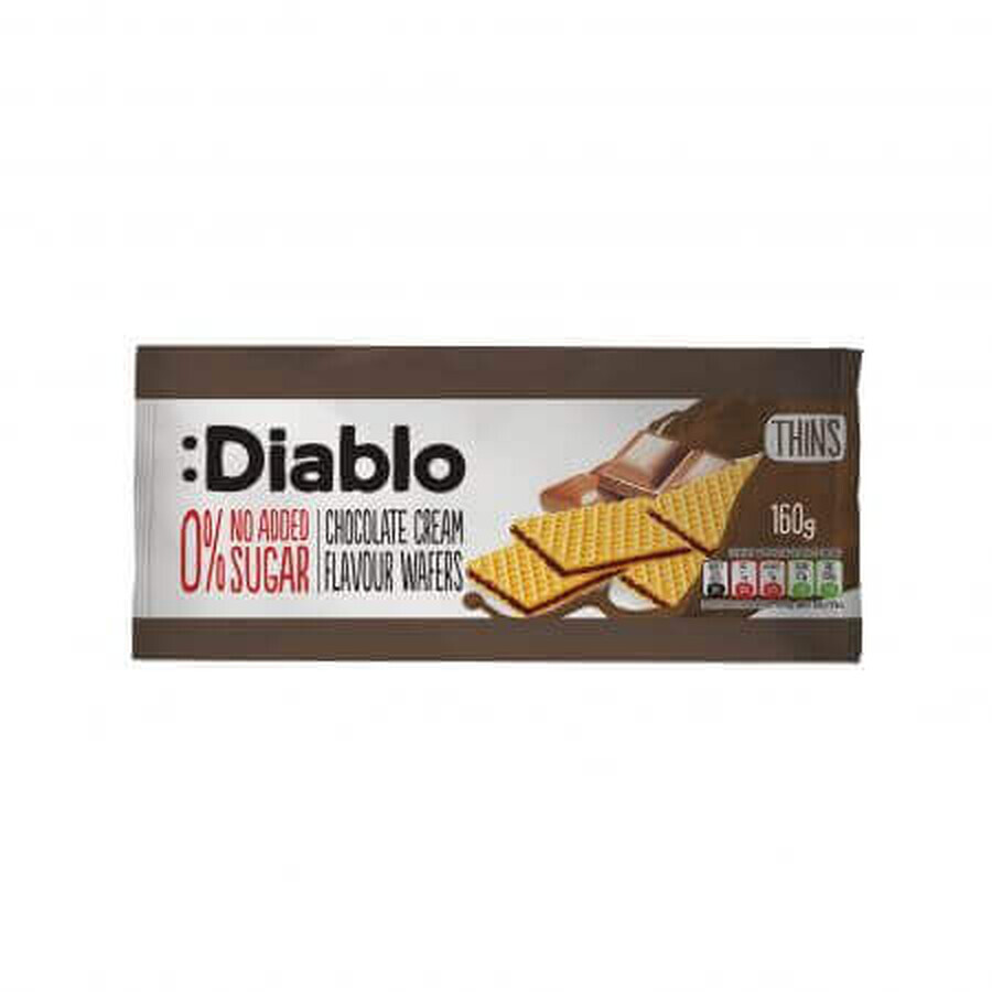 Sugar-free wafers with chocolate filling, 160 g, Diablo