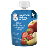 Purea di mele, banane e fragole, 90 g, + 6 mesi, Gerber