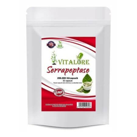 Serrapeptase 250.000 UI, 30 capsule, Vitalore