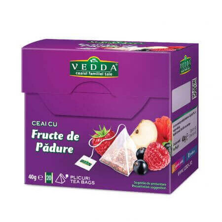 Tè ai frutti di bosco, 20 bustine piramidali, Vedda