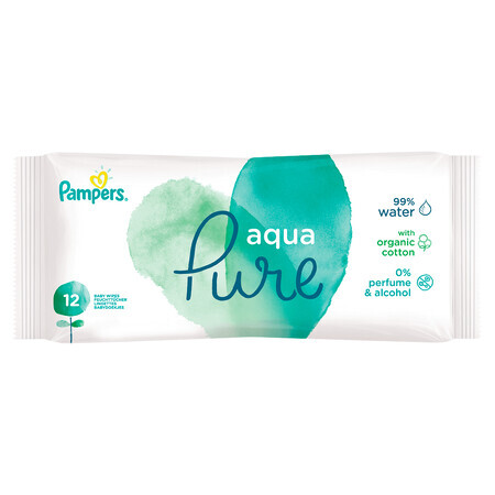 Salviette umidificate Aqua Pure, 12 pezzi, Pampers