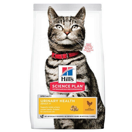 Alimento a base di pollo per gatti Adult Urinary Health, 3 kg, Hill's SP