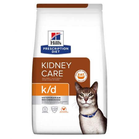 k/d Kidney Care Alimento a base di pollo per gatti, 3 kg, Hill's PD