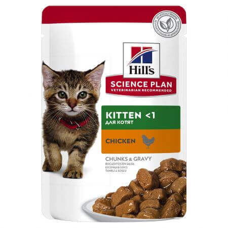 Alimento a base di pollo per gatti Kitten, 85 g, Hill's SP
