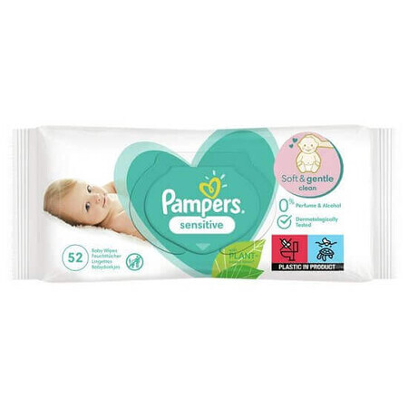 Sensitive wet wipes, 52 pieces, Pampers